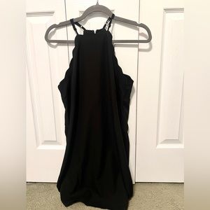 black scalloped dress